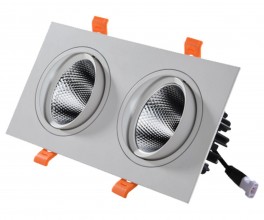 2133D Светильник диммируемый встраиваемый белый w23*12 Led 2*12W (4000K)