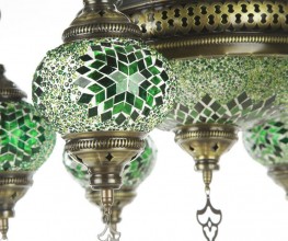0212-6,07 Люстра МАРОККО зеленая h80 d60  E14 6*40w+2*40w