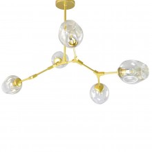 07512-5,33 Люстра Нисса матовое золото (медовые плафоны)  w108*80 h45/65 E27 5*40W