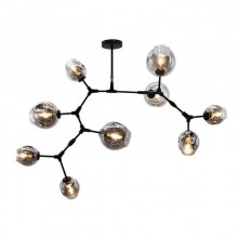 07512-9,19(05) Люстра Нисса черный (голубые плафоны) w180*80 h45/65 E27 9*40W