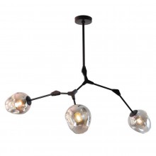 07512-3,19(05) Люстра Нисса черный (голубые плафоны) w108*80 h40/60 E27 3*40W