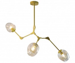 07512-3,33 Люстра Нисса матовое золото (медовые плафоны) w108*80 h40/60 E27 3*40W