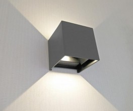 08585,16(3000K) Светильник Куб темно-серый w10*10 h10 Led 6W (3000K) IP65