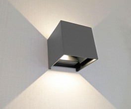 08585,16(3000K) Светильник Куб темно-серый w10*10 h10 Led 6W (3000K) IP65